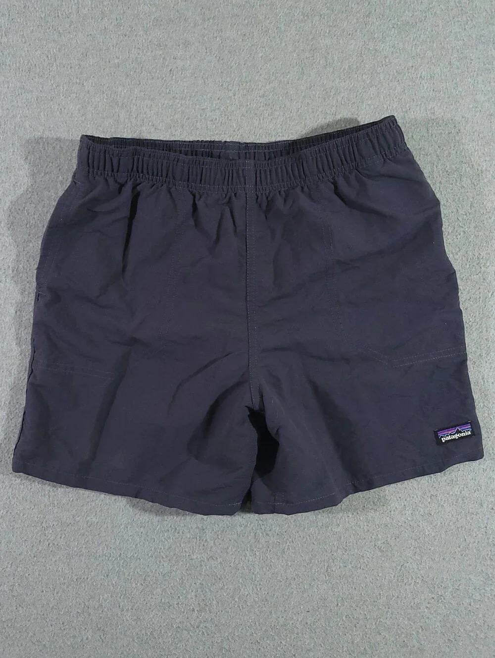 Patagonia Kids Baggies Shorts Lined Navy Blue Size 12 Large Beach Drawstrings